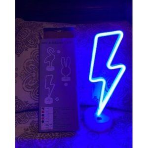 New Lightning Bolt Neon Signs Lightning Neon Sign, Base for Bedroom LED Lighting